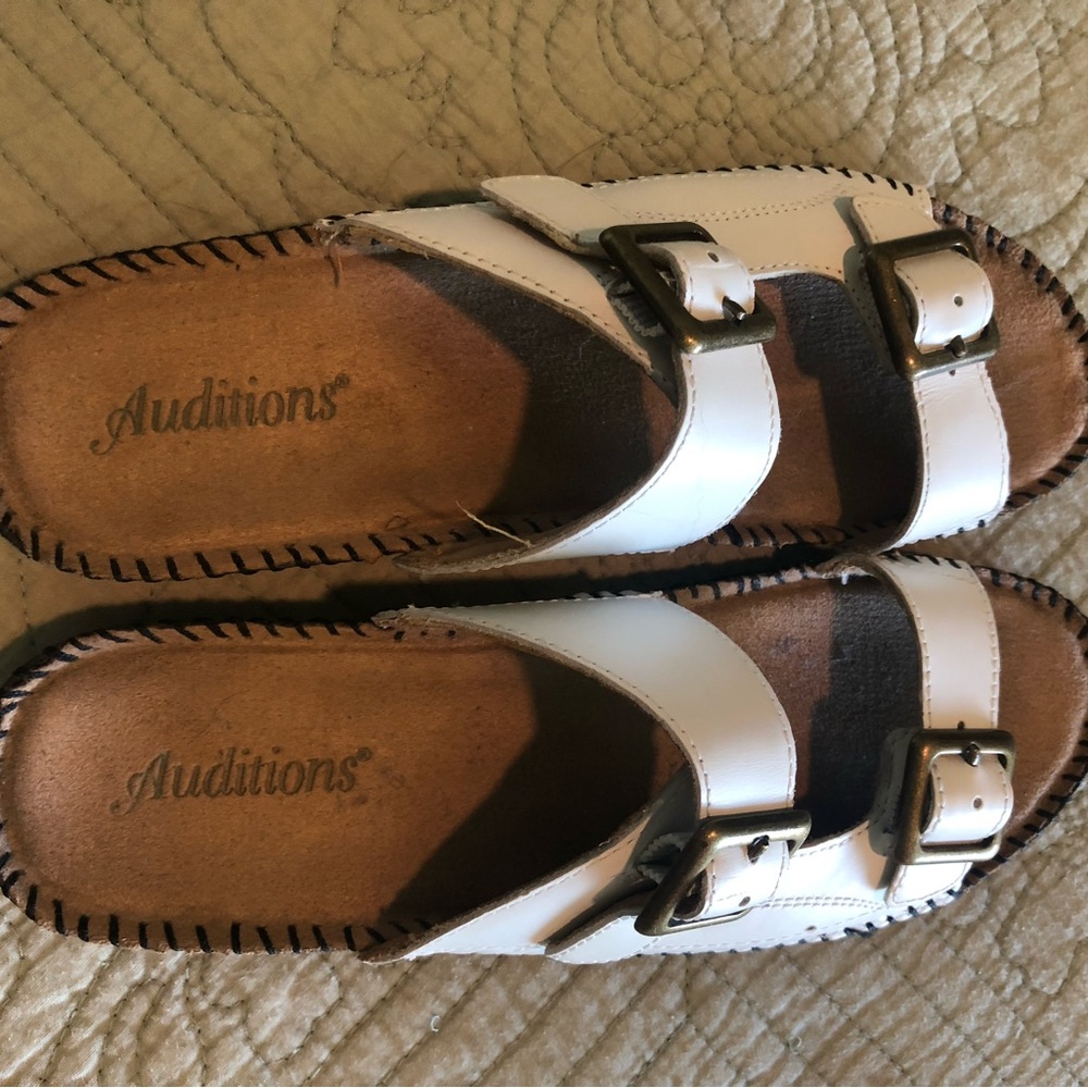 Auditions White Buckle Sandals - Picture 5 of 5